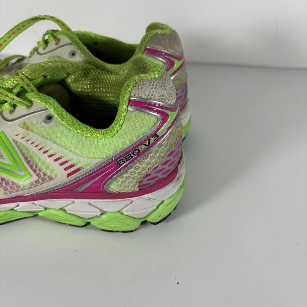 New Balance 880v3 Women’s Running Shoes Green Pink USA Athletic Lace Up Size 7